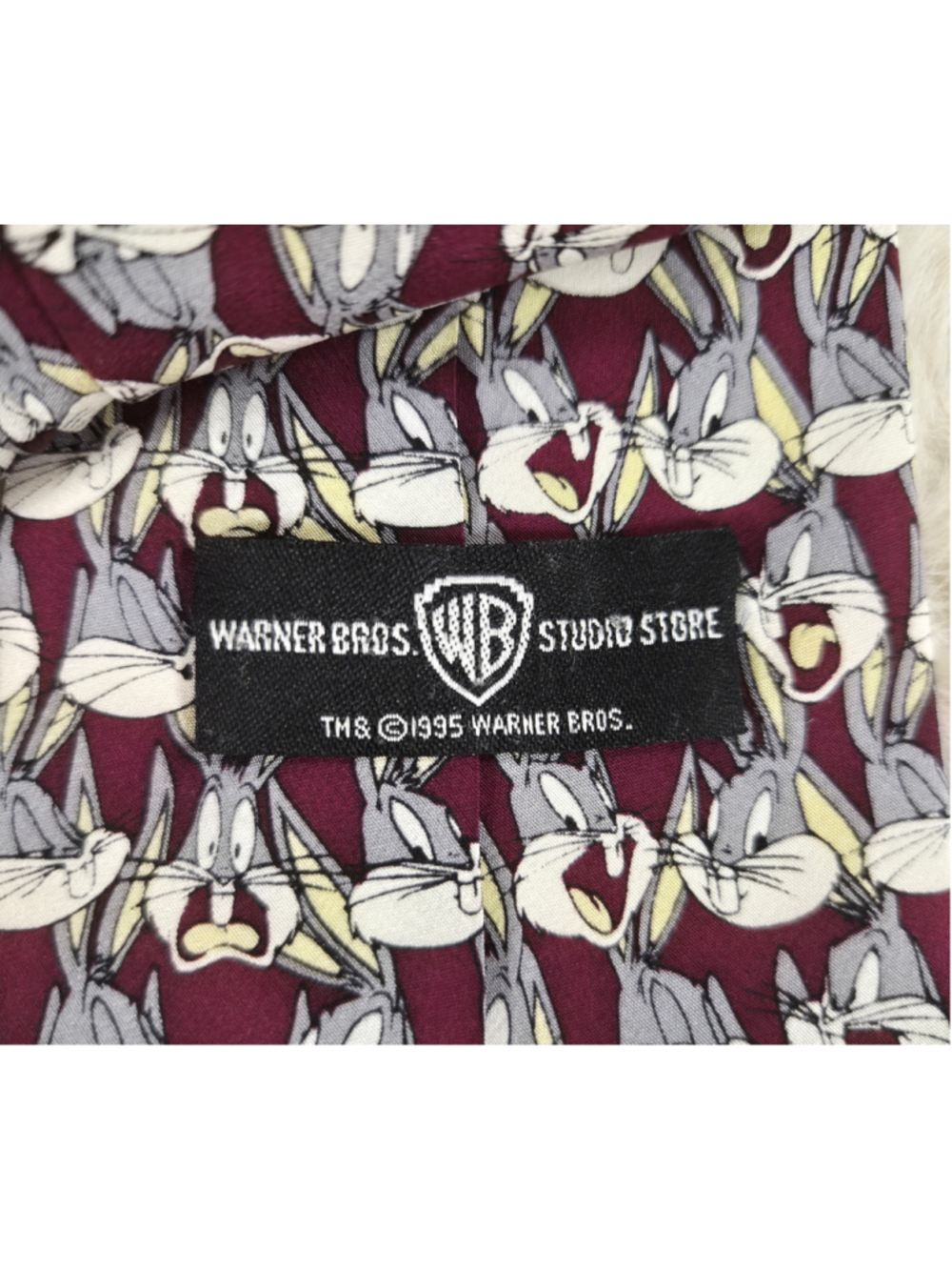 Vintage 1995 Warner Bros Bugs Bunny Tie Studio Store Looney Tunes 90s Cartoon - Picture 3 of 8